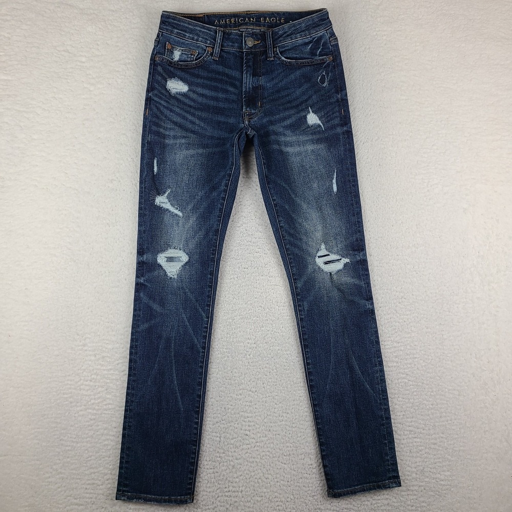 American Eagle Jeans Mens 29x32 Blue Next Level Airflex Distress Slim Dark Wash